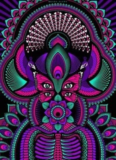 psychedelic trippy nature mandala peacock butterfly flower v