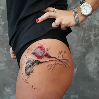 Watercolor Tattoos with Simona’s Signature Heart Hip tattoos