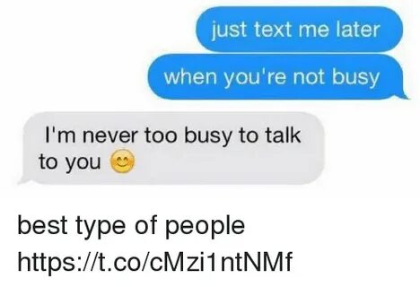 Just Text Me Later When You're Not Busy I'm Never Too Busy t
