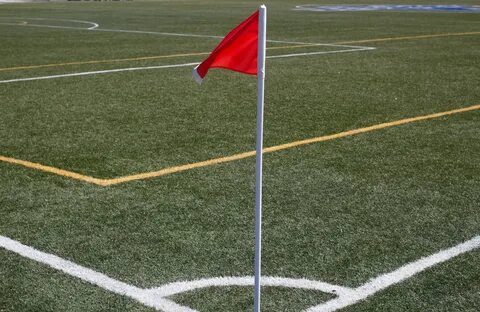 wallpaper football field, flag, football, lawn, marking HD :