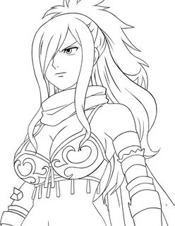 anime lineart png - Erza Lineart - Drawing Fairy Tail Erza #