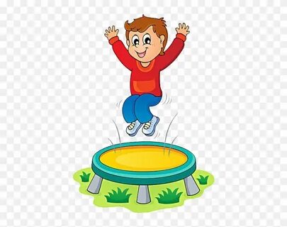 Jumping Royalty-free Clip Art - Boy Jumping On Trampoline Cl