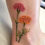 Carnation and marigold tattoo Marigold tattoo, Carnation and