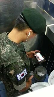 A Korean soldier jerk off