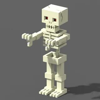 Voxel Skeleton 3D Model By Shubbak3D Pixel art design, Minec