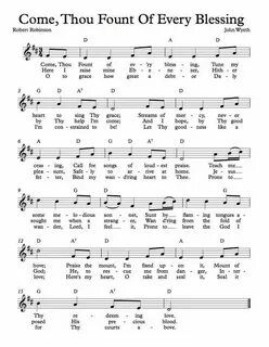 Free Lead Sheet - Come Thou Fount Of Every Blessing Violin s