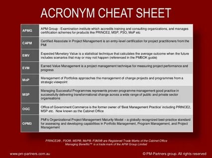 ACRONYM CHEAT SHEET Professional development