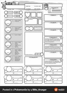 Pokemon d&d character sheets Dnd character sheet, Character 