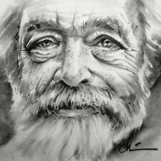 pencil sketch old man Portrait drawing, Pencil drawings of g