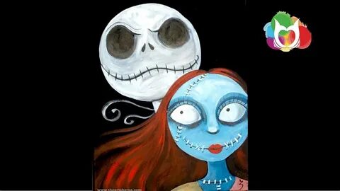 Jack and Sally in LOVE Acrylic Painting Tutorial for Beginne