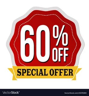 Special offer 60 off label or sticker Royalty Free Vector