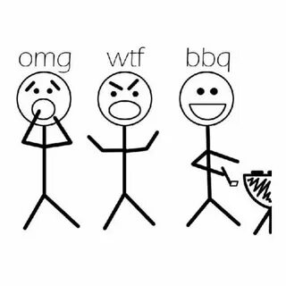 OMG WTF BBQ Stick Figures ❤ liked on Polyvore Funny stick fi