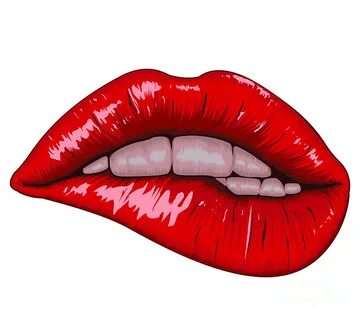 Red Lips Biting Lip Digital Art by Noirty Designs Fine Art A