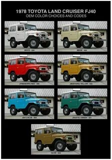 TOYOTA Land Cruiser FJ40 1978 OEM Color Choices and Codes To
