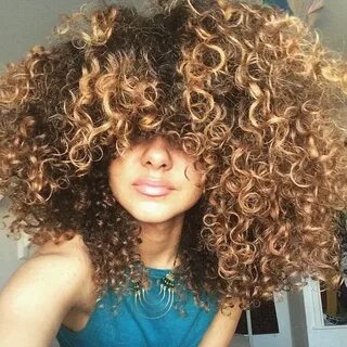 Curls w highlights Blonde natural hair, Honey hair color, Na