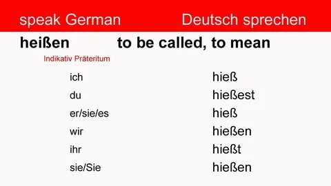 How to conjugate heissen /verb conjugation in german/German 