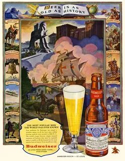 Beer is as Old as History, Budweiser, 1947. #Budweiser Beer 