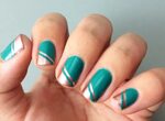 Nail Quickies: Rose Gold and Teal Racing Stripes Fancy Finge