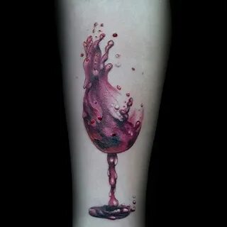 48 татуировок с вином (бокалы, бутылки, виноград и многое др