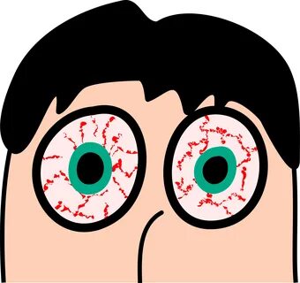 Tired Clipart Sleepless - Cartoon With Red Eyes - (2400x2258