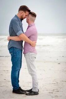 Gay Men Embracing on a Beach Stock Photo - Image of adult, c