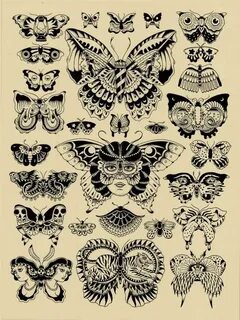 Butterfly tatuaggi old school Tattoos Pinterest Vintage butt