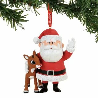 Department 56 Rudolph and Santa Ornament: Fitzula's Gift Sho