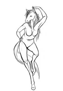 Anthro Horse Sketch - Weasyl