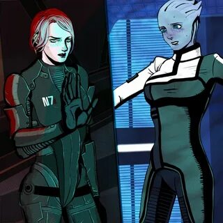 Shepard and Liara Фан арт, Комиксы, Игры