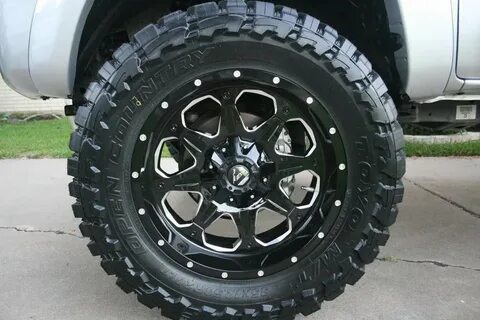 Clear Coated 20" Fuel Boost Rims w/ 35x12.5R20 Toyo Mud Terr