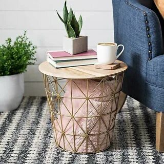 Small Metallic Nested Basket Table in 2020 Black wire basket