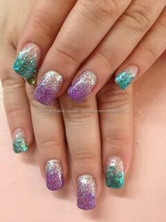 Purple And Silver Glitter Gradient Nail Art Throwback Dback 