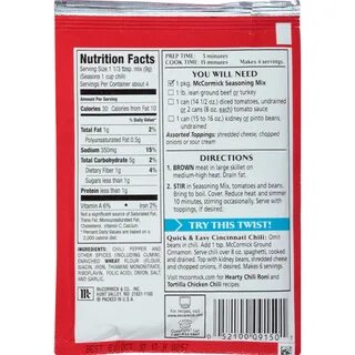 Understand and buy mccormick chili packet ingredients cheap 
