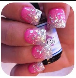 Pink n glitter ombre nails Ombre nails glitter, Square acryl