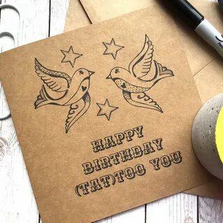 Slumbermonkey Design в Твиттере: "Tattoo Pun Birthday Card -