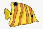 Yellow Orange Fish Clip Art - Colorful Cute Fish Clipart, HD