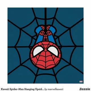 Kawaii Spider-Man Hanging Upside Down Poster Zazzle.com Kawa