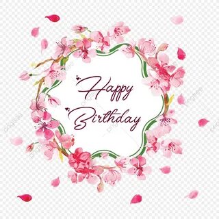 Happy Birthday Floral Frame, Floral Clipart, Border Vector, 