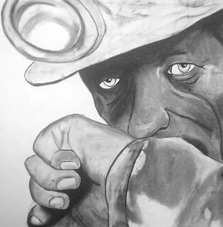 Advanced Art Charcoal Coal Miner Drawing Art, Drawings, Sket