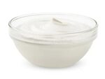 Sour Cream in Glass, Mayonnaise, Yogurt Stock Image - Image 