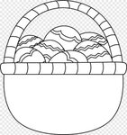 Easter Egg Basket - Black And White Easter Basket Clip Art, 