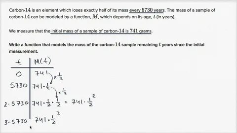 Constructing exponential models: half life Mathematics II Hi