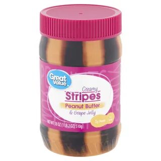 Great Value Creamy Stripes Peanut Butter & Grape Jelly, 18 o