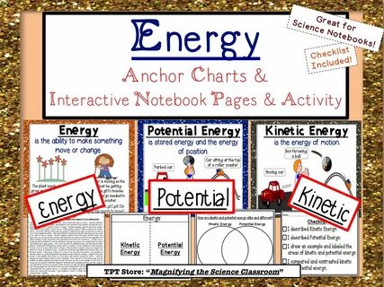 Energy - Anchor Charts, Interactive Notebook Page, & Activit