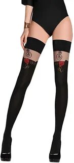 Brilliant patterned hold up stockings Rosa opaque by Gabriel