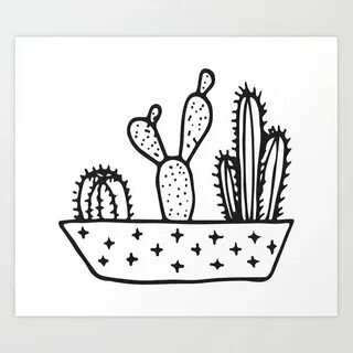 Library of black and white cactus vector black and white png