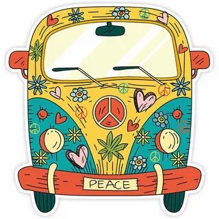 Peace Sign And Hippie Bus SVG File