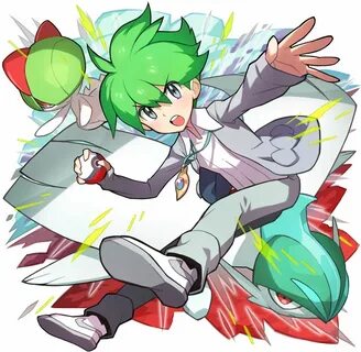 Anime picture search engine! - 1boy gallade green hair grey 