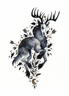 watercolor arrow Tumblr Stag tattoo design, Stag tattoo, Nor