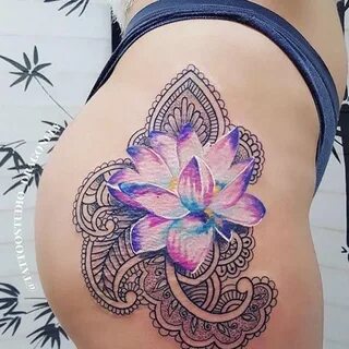 Цветок лотоса - татуировки для девушек: значение, места нане
